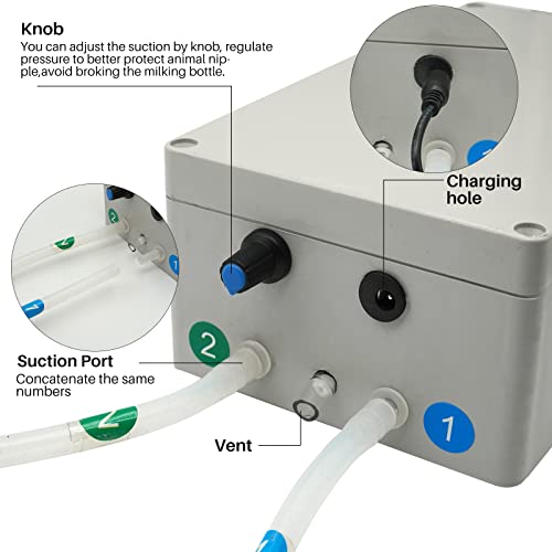 3L Goat Milking Machine Electric Pulsation Vacuum Pump Goat Milker - size: Goat