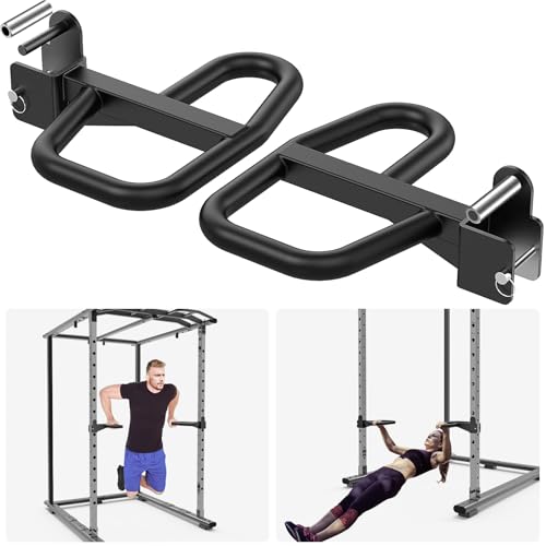 SELEWARE Dip Bar Attachment for Power Rack, 2 x 2 Tube, Multi Grip Handle - color: Multi Grip Dip Bar Attachment for 1" Hole of 2x2 inch Rack