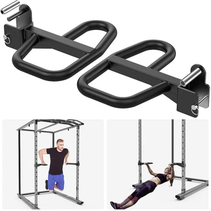 SELEWARE Dip Bar Attachment for Power Rack, 2 x 2 Tube, Multi Grip Handle - color: Multi Grip Dip Bar Attachment for 1" Hole of 2x2 inch Rack