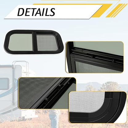 KUAFU RV Vertical Sliding Window 12" X 22" Camper Trailer Cargo Tinted Rv - size: 1Pcs
