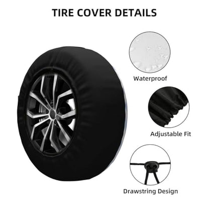 Black Goat Spare Tire Cover Cute Funny Goat Portrait with Humorous Face and Yellow Eyes Polyester Universal Wheel Tire Cover for Trailer Camping Weatherproof for Rv SUV Truck Camper Travel 17 inch - size: 17 inch