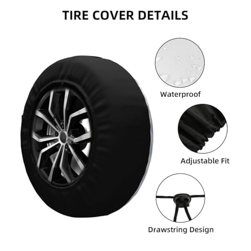 Black Goat Spare Tire Cover Cute Funny Goat Portrait with Humorous Face and Yellow Eyes Polyester Universal Wheel Tire Cover for Trailer Camping Weatherproof for Rv SUV Truck Camper Travel 17 inch - size: 17 inch