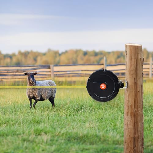 Electric Fence Gate Handle, Built in 20mm Electric Fence Poly Tapes | Retractable Electric Fence Door Handle Length 18m, Gate Connector - size: Tape Gate Handle - 18M