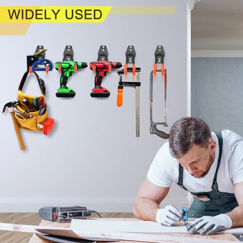 2 Pack Heavy Duty Garage Hooks Storage Organizer Wall Mount Power and Garden Tool Hangers, for Hanging Ladders, Ropes, Hose, Bulk Items - color: Black 2 pack