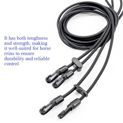 Horse Side Reins with Elastic Latex, Adjustable Equestrian Training Equipment, Horse Neck Stretcher, Nylon Training Rope for Horse Training (118in Length)