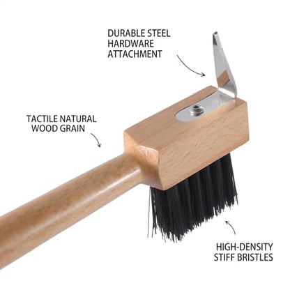 2 PCS Hoof Picks for Horses - Wooden Handle Hoof Pick with Brush, Sturdy and Durable