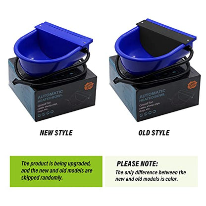 MINYULUA Automatic Heated Dog Water Bowl 2.5L Large Capacity Livestock Waterer Outdoor Pet Thermal-Bowl Drinking Bowls for Dogs Horse Cattle Cow Goat Pig Animal - color: dark blue