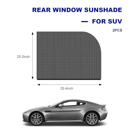 2 PCS Car Window Shades, Breathable Mesh Vehicle Rear Side Windows Sunshade Curtain for UV Protection, Universal Stretchy Heat Block Window Screen Covers for Most SUVs - color: SUV Rear