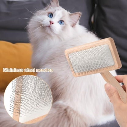 2 Pcs Wool Carder Brush for Needle Felting,Wool Carding Brushes | 6.69" x 4.65" Wool Carding Brush with Wooden Handle, Hand Comb Yarn Brush for Craft Felt Project Grooming Supplies