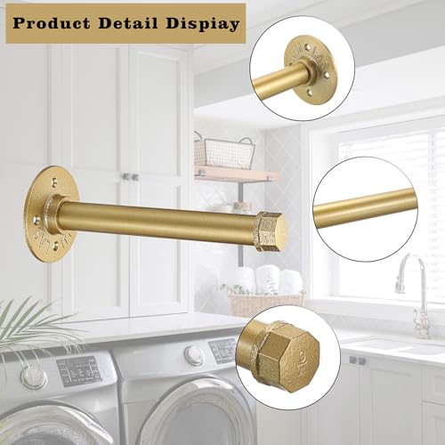 Sumnacon Wall Mounted Clothes Rack for Wardrobe, 2Pcs 8 Inch,Gold - color: Gold, size: 8 Inch