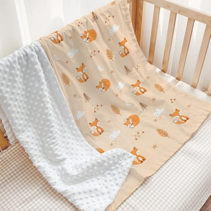 SANDJEST Fox Minky Blanket 30 x 40 Inches, Gift for Christmas Birthday - color: Fox