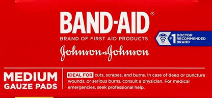 Band-Aid Brand Cushion Care Non-Stick Gauze Pads, Individually-Wrapped, Medium, 3 in x 3 in, 10 ct (Pack of 2) - size: 3x3 Inch 25ct (Pack of 20)