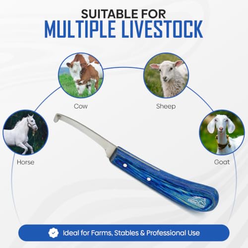 Equine Care Right-Handed Narrow Farrier Hoof Knife, Horses, Ponies, Minis - style: Right-Handed