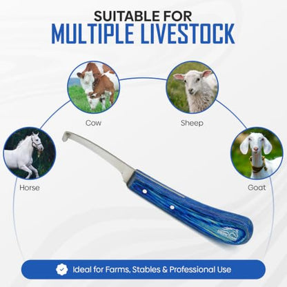 Equine Care Right-Handed Narrow Farrier Hoof Knife, Horses, Ponies, Minis - style: Right-Handed