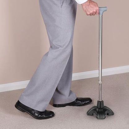 supregear Cane Tip 3/4 inch Heavy Duty - Self Standing Non-Slip Rubber Quad Base for Walking Cane - Stable 4 Prong Replacement Foot Pad for Walking Stick Offset Quad Pod or Tripod - size: 3/4 inch