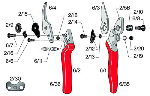 Felco F6 Pruning Shears – 7.7" Swiss-Made Garden Clippers for Medium Hands | Hand Pruners for Gardening | Garden Tool Cutter with Precision Bypass Blade, Forged Aluminum Handles, Replaceable Parts - size: F6 Medium Ergo