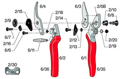 Felco F6 Pruning Shears – 7.7" Swiss-Made Garden Clippers for Medium Hands | Hand Pruners for Gardening | Garden Tool Cutter with Precision Bypass Blade, Forged Aluminum Handles, Replaceable Parts - size: F6 Medium Ergo