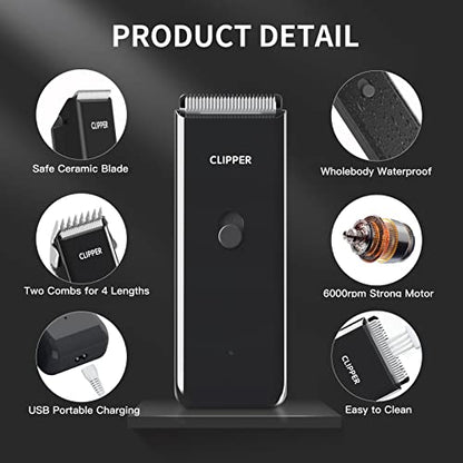 Home Professional Dog Grooming Kit Clipper Low Noise USB Rechargeable for Dog Cat - color: Ap005-black