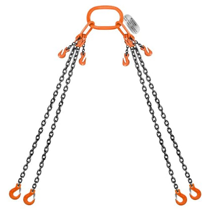 Lift Chain Sling with Hooks 10Ft 4 Way x 5/16 inch 11000lbs 5 Ton for Chains Lifting