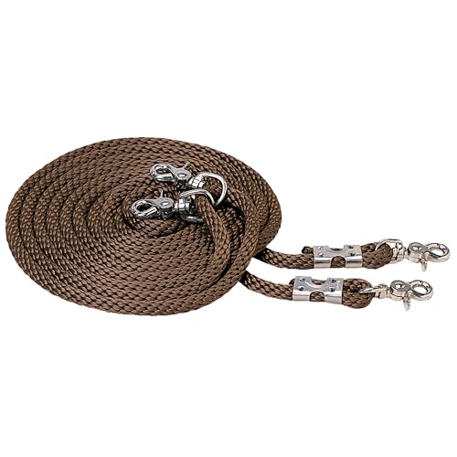 Weaver Equine Poly Rope Draw Reins, Brown