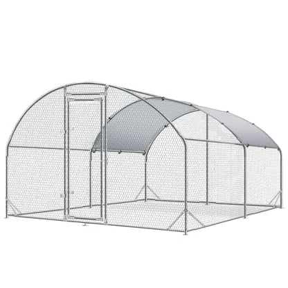 4ever2buy Metal Chicken Coop, 9.5x13 FT Walk-in Chicken Run Pen Poultry Cage, Water-Resistant & Anti-UV Cover, Large Chicken Coop for 12-15 Chickens - size: 154.8"L x 114.2"W x 76.0"H