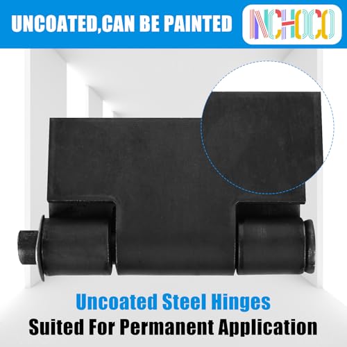 Weld On Hinges Extra Heavy Duty 4.4" x 4" Weldable Metal Butterfly Hinges Solid Steel Welding Butt Hinge Thickness 5mm for Heavy Metal Farm Garage Trailer Gates & Doors - 2 Pcs