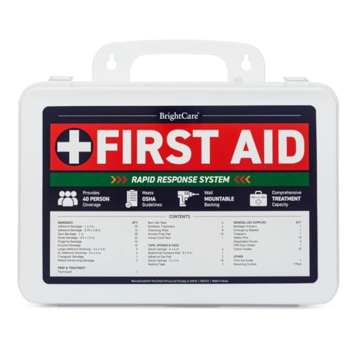 First Aid Kit for Business, Medium, 200 Piece - Wall Mountable & Portable | Hard Case, OSHA Compliant, For Office, Restaurants, Work Vehicles, Retail & Service Spaces - size: Medium