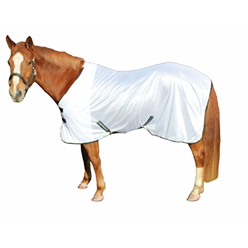 TuffRider Comfy Mesh Fly Sheet | UV Protection Horse Sheet, Standard Neck, 130 Grams Breathable Polyester Mesh - White - 51 - color: White, size: 51
