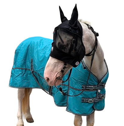 Majestic Ally Horse Fly Mask with Ears, Black - color: Black