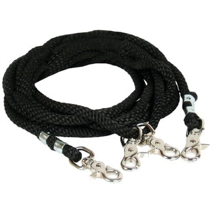 PROFESSIONAL'S CHOICE Poly Rope Draw Reins for Horses | 16-Foot Length, Durable Rope Construction, Metal Snap Closures, Smooth Handling - size: Soft Poly Rope(16 ft)