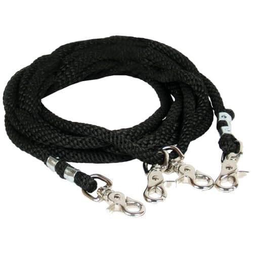 PROFESSIONAL'S CHOICE Poly Rope Draw Reins for Horses | 16-Foot Length, Durable Rope Construction, Metal Snap Closures, Smooth Handling - size: Soft Poly Rope(16 ft)