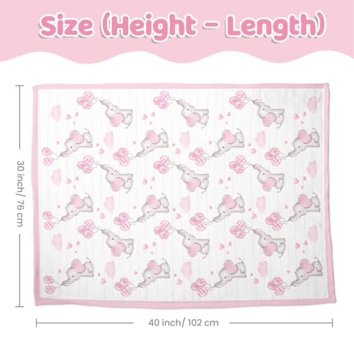 SANDJEST Elephant Kid Blanket for Girl - 30 x 40 Minky Throw Blankets for Girls - Gift for Kids on Birthday - color: Elephant