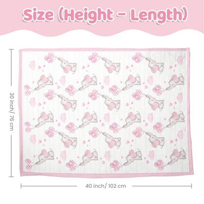 SANDJEST Elephant Kid Blanket for Girl - 30 x 40 Minky Throw Blankets for Girls - Gift for Kids on Birthday - color: Elephant