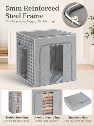 Rigid-Structured Cashmere Sweater Storage Box, Gray - color: 1-pack/Gray