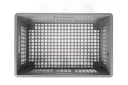 Hudson Exchange 24 x 16 x 8" Mesh Straight Wall Handled Storage Container Tote, Gray - color: Gray, size: 1 Pack