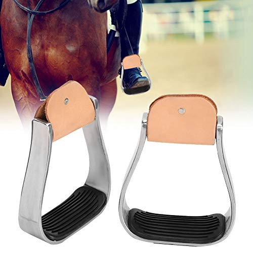 Aluminum Western Horse Saddle Stirrups, 4.9 Inch Width, Metal Construction for Horse Riding