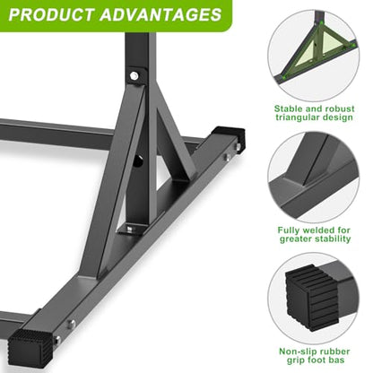 SELEWARE Dip Bar Attachment for Power Rack, 2 x 2 Tube, Multi Grip Handle - color: 2" x 2" Rack with 1" Hole