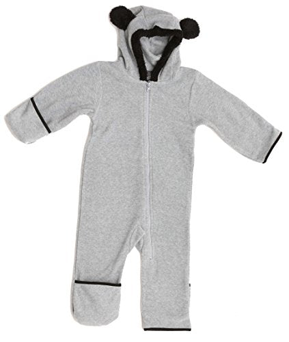 At The Buzzer Baby Boys Fleece Pram Snowsuit Bunting - color: Heather / Black, size: 6-9 Months