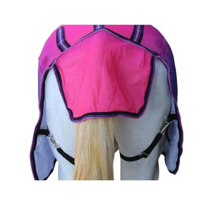 66" Horse Mesh Lightweight Breathable Summer Spring Sheet Bellyband 73439 - color: Purple Pink Ombre, size: 66 inches