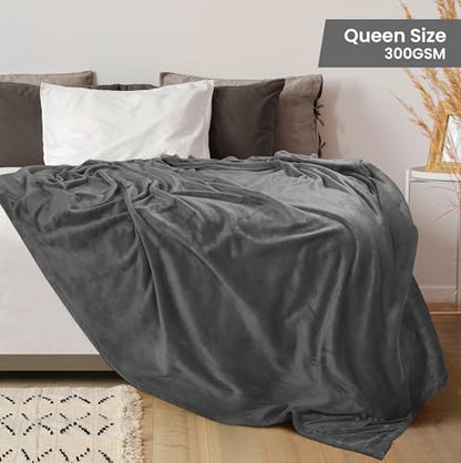 Utopia Bedding Ultra Soft Fleece Bed Blanket Queen Size Grey (90x90 Inches) - color: Grey, size: Queen (90x90 Inch)