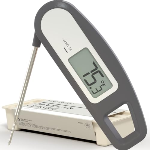 Lavatools Javelin® Ultra-Fast 3-Second Digital Instant Read Meat Thermometer for Grill and Cooking, 2.75" Probe, Compact Foldable Design, Large Display, IP65 Water Resistant, NSF Certified – Sesame - color: Sesame