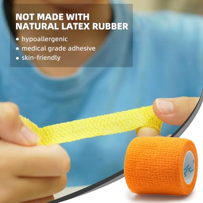 OK TAPE Self Adherent Cohesive Bandages Wrap 24Packs 2" x 5 Yards - color: Mix, size: 2 In x 5 Yards