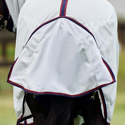 WeatherBeeta ComFiTec Airflow Fly Sheet Detach-A-Neck, Grey/Navy/Burgundy, 72" - size: 72"
