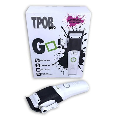 TPOB Professional Barber Hair Clippers (White) - color: White