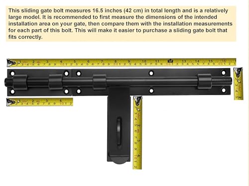 17in Slide Bolt Gate Latch,Left/Right Side Face Mount