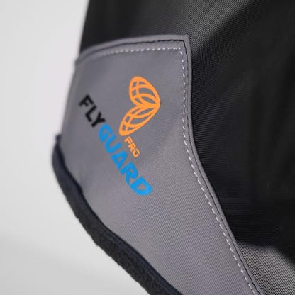 Shires FlyGuard Pro Fine Mesh Fly Mask with Ears & Open Forelock – Cob Size | Lightweight Breathable Mesh Fly & Insect Protection |Turnout, Grazing & Stable Use | Jet Colour - color: Jet, size: Cob