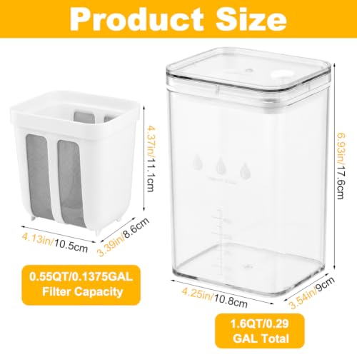 Greek Yogurt Strainer-1100ML (1.16 Quarts/0.29GAL) Yoghurt Maker Strainer With Fine Mesh,Lid & Scale Mark,Greek Yogurt Maker,for Whey Separation,Fits Nut Milk,Juice,Tofu,Cheese