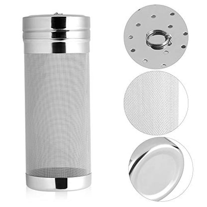 Stainless Steel Mesh Beer Filter, 300 Micron Mesh Homebrew Hops Beer Tea Kettle Brew Filter, Reusable Fine Hop Filter Strainer for Nut Milk Cold Brew Wine Coffee Grain