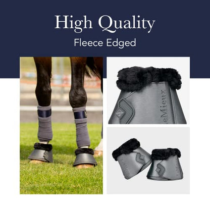 LeMieux Black Rubber Bell with Fleece Overreach Horse Boots - Protective Gear and Training Equipment - Equine Boots, Wraps & Accessories - color: Black