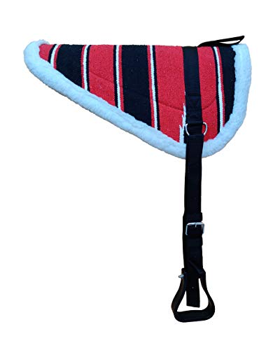Y&Z Premium Horse Bareback Pad with Stirrups and Girth - Multicolor, Bareback Pad for Comfortable Ride. (Red)